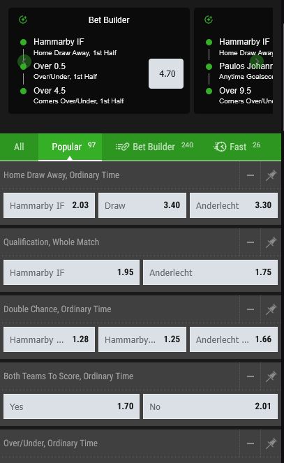 Ejemplo de apuesta de fútbol